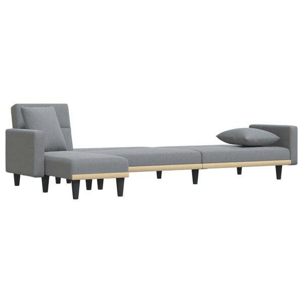 vidaXL Schlafsofa in L-Form Hellgrau 275x140x70 cm Stoff