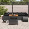 vidaXL Gartensofa-set mit Kissen mit Kissen 9 pcs Schwarz Poly Rattan