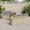 vidaXL Garten-Sofa-Set mit Speicher 7 pcs Beige Poly Rattan