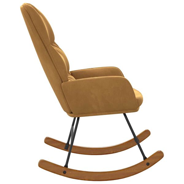 vidaXL Schaukelstuhl Braun Samt