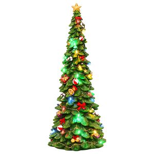 vidaXL Leuchtender Weihnachtsbaum SALO 16,5 x 15,5 x 40 cm Harz Gr&uuml;n