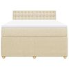 vidaXL Boxspringbett mit Matratze Creme 140x200 cm Stoff