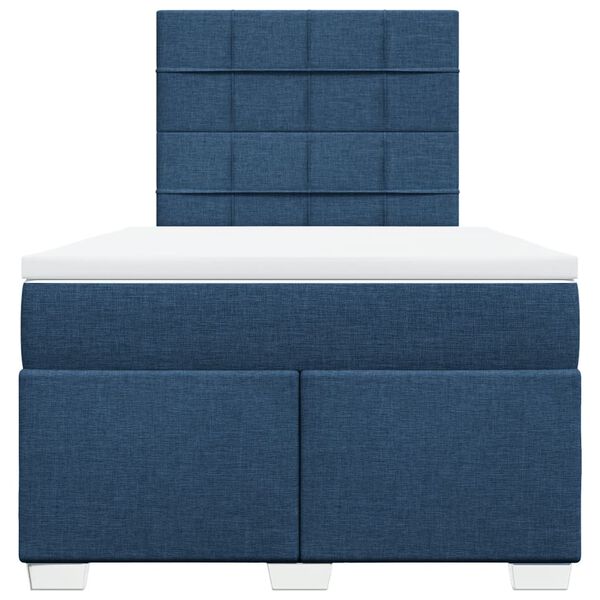 vidaXL Boxspringbett mit Matratze Blau 120x190 cm Stoff