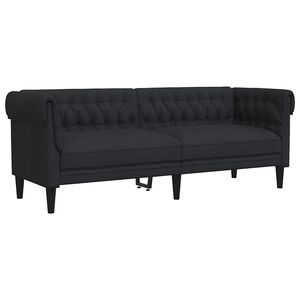 vidaXL Chesterfield-Sofa 3-Sitzer Schwarz Stoff