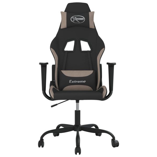 vidaXL Gaming-Stuhl mit Massagefunktion Schwarz und Taupe Stoff