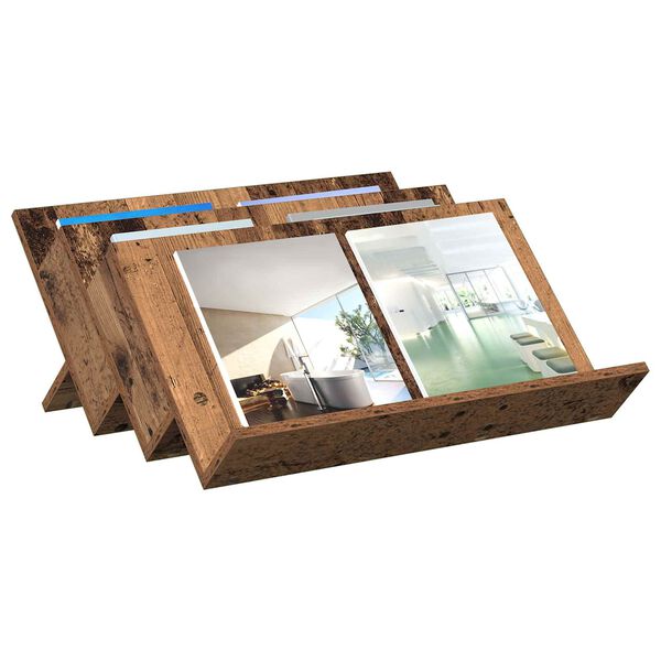 vidaXL Magazinregal mit Regal Altholz 65 x 53 x 28,5 cm Holzwerkstoff