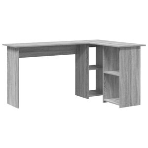 vidaXL Schreibtisch Sonoma-Grau 142 x 102 x 73 cm Holzwerkstoff