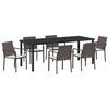 vidaXL Garten Essgruppe 7 stk. Braun und Schwarz PE-Rattan