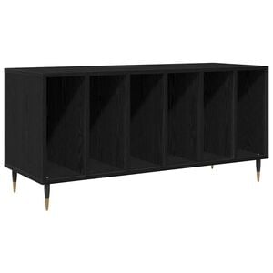 vidaXL Schallplattenschrank Schwarz Eichen-Optik 100 x 38 x 48 cm