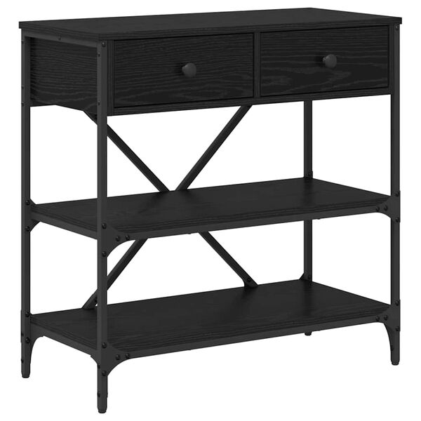 vidaXL Konsolentisch Schwarz Eichen-Optik 100 x 34,5 x 75 cm Holz