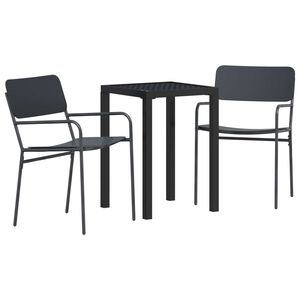 vidaXL Gartenm&ouml;bel Set 3 stk. Anthrazit Stahl