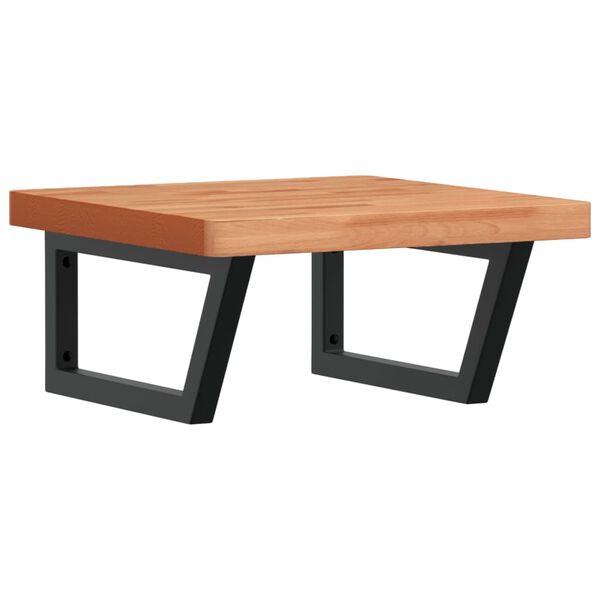 vidaXL Waschbeckenregal Wandmontage Stahl und Massivholz Buche