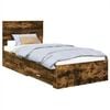 vidaXL Bettrahmen Ger&auml;ucherte Eiche 90 x 190 cm Holzwerkstoff