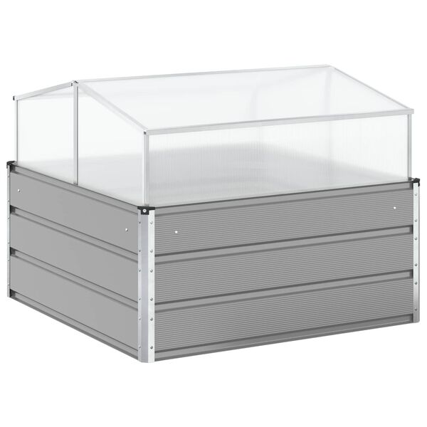 vidaXL Pflanzk&uuml;bel Hellgrau 100 x 100 x 77 cm Verzinkter Stahl