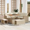 vidaXL Gartensofa-set 8 pcs Beige Poly-Rattan