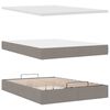 vidaXL Ottomane Bett mit Matratze & LEDs Taupe 140x200 cm Stoff
