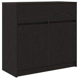 vidaXL Sideboard mit Schublade Schwarz Eichen-Optik 80x34x76 cm