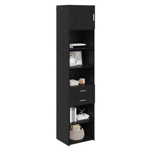 vidaXL Highboard Schwarz Eichen-Optik 50 x 42,5 x 225 cm Holzwerkstoff