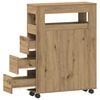 vidaXL Badschrank Schmal mit Rollen Artisan-Eiche Holzwerkstoff