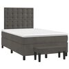 vidaXL Boxspringbett mit Matratze Dunkelgrau 120x190 cm Samt