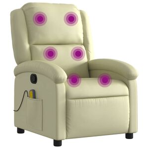 vidaXL Massagesessel Relaxsessel Echtleder Creme