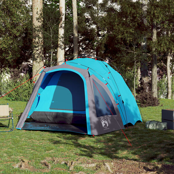 vidaXL Kuppel-Campingzelt 3 Personen Blau Quick Release