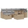 vidaXL Gartensofa-set 7 stk. Beige Poly-Rattan