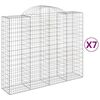 vidaXL Gabionen mit Hochbogen 7 Stk. 200x50x160/180cm Verzinktes Eisen