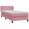 vidaXL Boxspringbett mit Matratze Rosa 90x210 cm Samt
