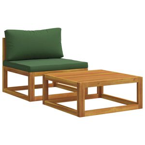 vidaXL Modulares Sofa-Set mit Kissen 2 stk. Massivholz Akazie Natur