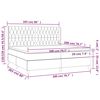 vidaXL Boxspringbett mit Matratze & LED Dunkelgrau 200x200 cm Samt