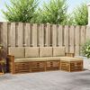 vidaXL Sofagarnituren 5 pcs Natur und Beige Massivholz Akazie