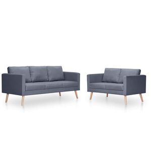 vidaXL Sofagarnitur 2-Sitzer und 3-Sitzer Stoff Dunkelgrau