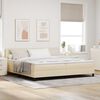 vidaXL Boxspringbett mit Matratze Creme 200 x 200 cm Stoff