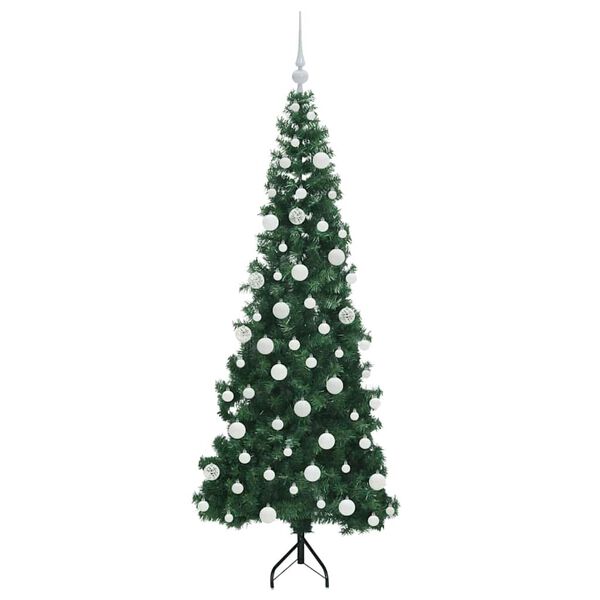 vidaXL Eckiger k&uuml;nstlicher Weihnachtsbaum Gr&uuml;n 180 cm PVC und Metall