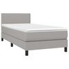 vidaXL Boxspringbett mit Matratze & LED Hellgrau 80x200 cm Stoff
