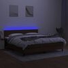 vidaXL Boxspringbett mit Matratze & LED Dunkelbraun 160x200 cm Stoff