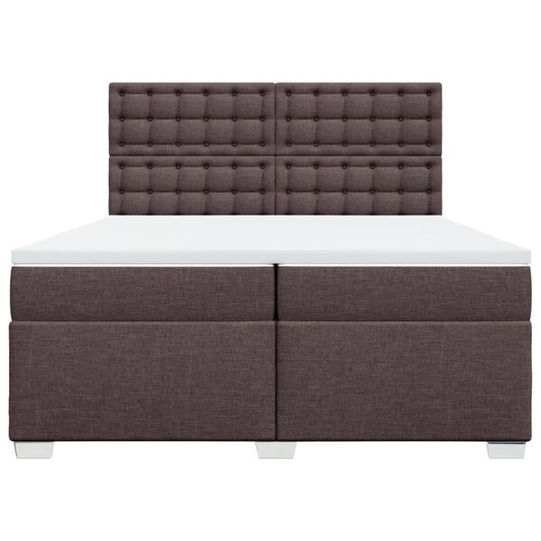 vidaXL Boxspringbett mit Matratze Dunkelbraun 200x200 cm Stoff