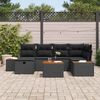 vidaXL Garten-Sofa-Set 7 pcs Schwarz 55 x 62 x 69 cm Poly Rattan