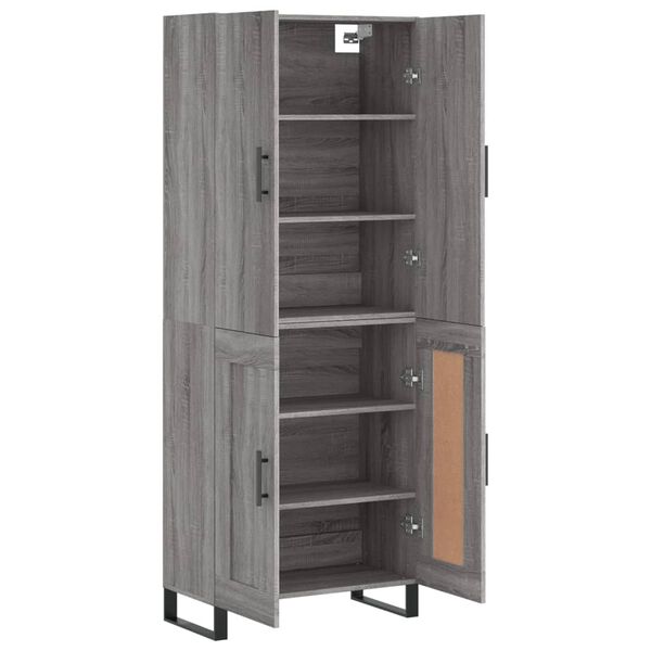 vidaXL Highboard Grau Sonoma 69,5x34x180 cm Holzwerkstoff