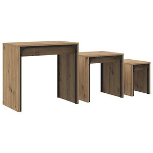 vidaXL Couchtisch 3 pcs Artisan-Eiche Holzwerkstoff