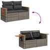 vidaXL 3-tlg. Garten-Sofagarnitur mit Kissen Grau Poly Rattan