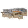 vidaXL Gartensofa-set 11 stk. Beige und Hellgrau Poly-Rattan