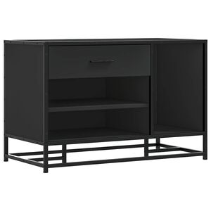 vidaXL Schuhbank Schwarz 80x40x53,5 cm Holzwerkstoff und Metall