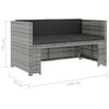 vidaXL 5-tlg. Garten-Lounge-Set mit Auflagen Poly Rattan Grau