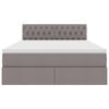 vidaXL Bett mit Stauraum und LED mit Matratze Taupe 140 x 200 cm Stoff