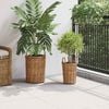 vidaXL Blumentopfkorb mit Speicher 2 pcs Braun Kubu Rattan