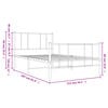 vidaXL Bettgestell mit Kopf- und Fu&szlig;teil Metall Wei&szlig; 107x203 cm