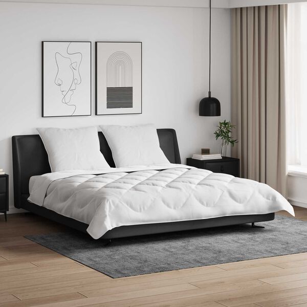 vidaXL Bettdecke mit Kissen 3 pcs Wei&szlig; Mikrofaser