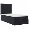 vidaXL Ottoman-Bett mit Matratzen Schwarz 100x200 cm Samt